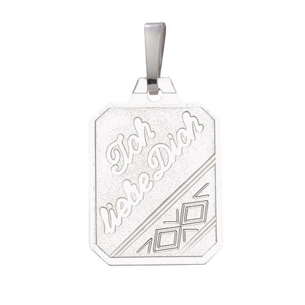 Anh?nger Gravurplatte 14x17mm -Ich liebe Dich- Silber 925