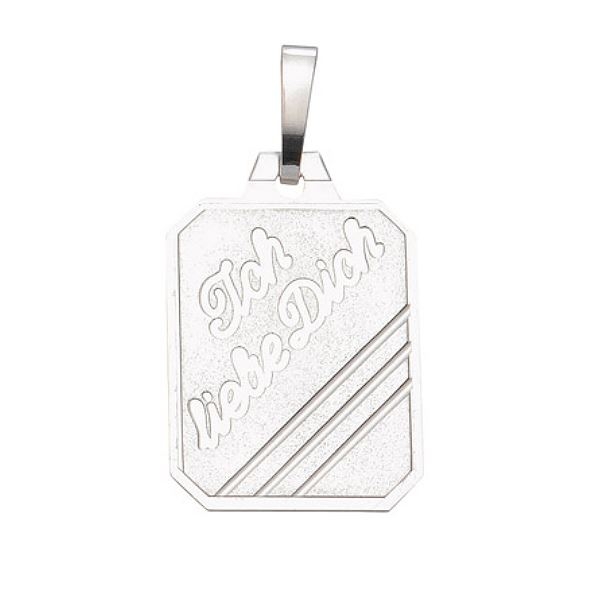 Anh?nger Gravurplatte 14x17mm -Ich liebe Dich- Silber 925