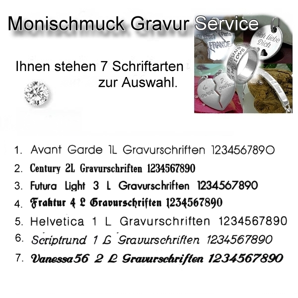 Gravur Service für Armband oder Gravurplatte