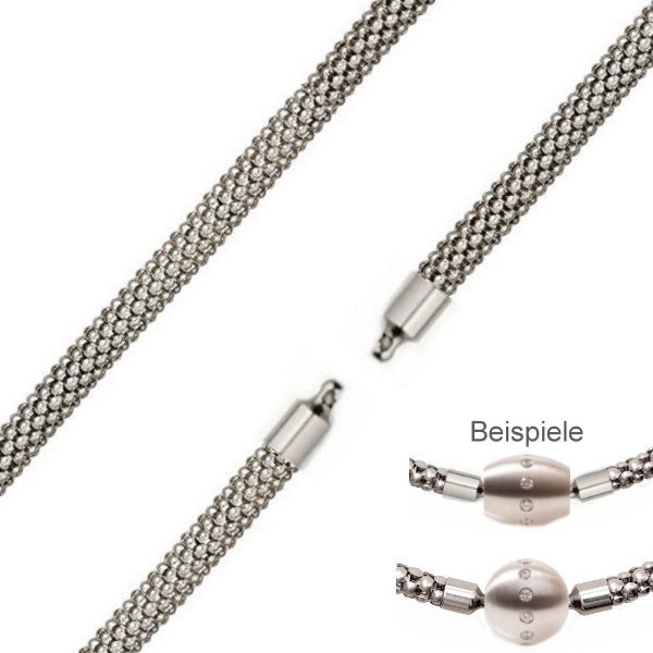 Edelstahl Collier Himbeerkette 5mm f?r Wechelschliesse