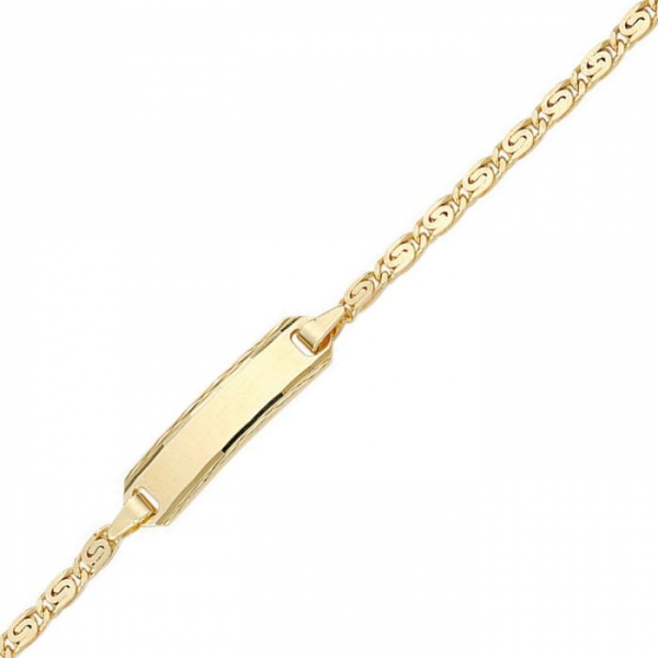 Schildarmband ID S-Panzer 2,1mm 8Kt GOLD 14cm