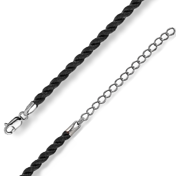 Kordelband Collier schwarz 3mm