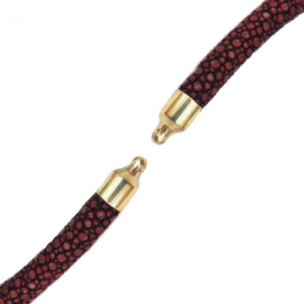 Collier aus Rochenleder 8mm f?r Wechselschliesse karamel 45cm