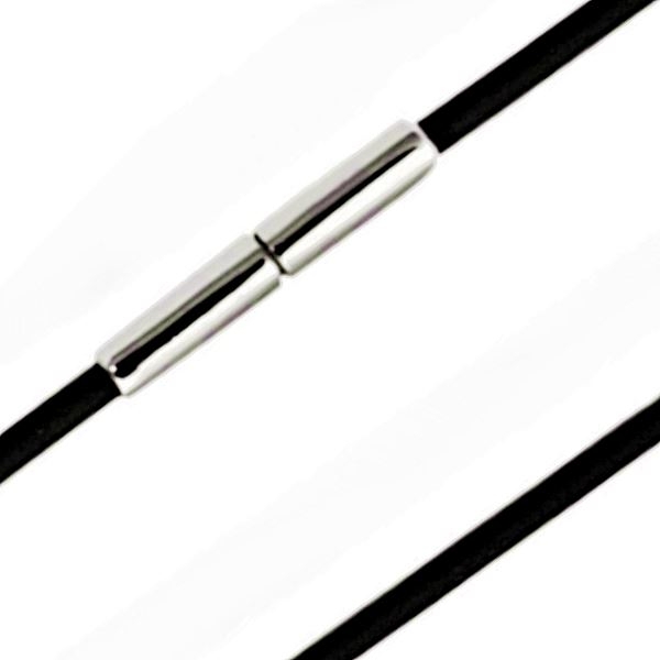 Kautschukb?nder 1,2 - 5mm schwarz oder transparent mit 925 Silber Bajonett