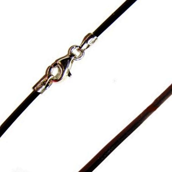 Kautschukb?nder schwarz 2,5mm mit 925 Silber Karabiner