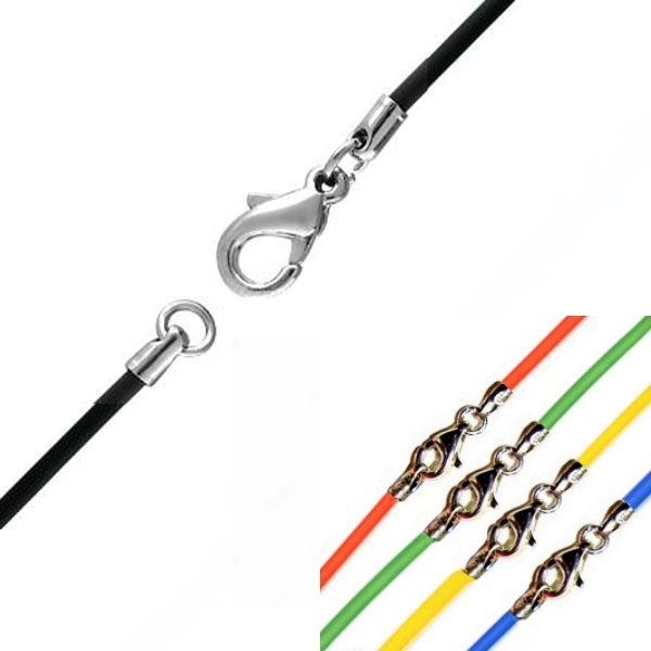 Kautschukb?nder 1,5mm farbig mit Karabiner Edelstahl