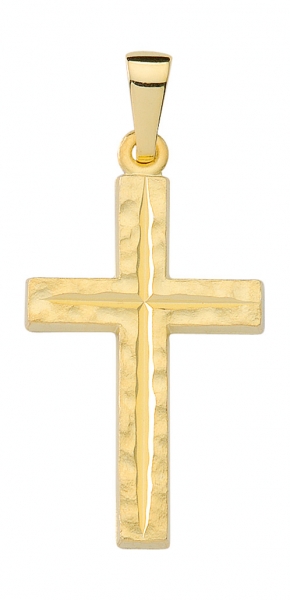 Anh?nger Kreuz geh?mmert 15x21mm 8Kt 333 GOLD