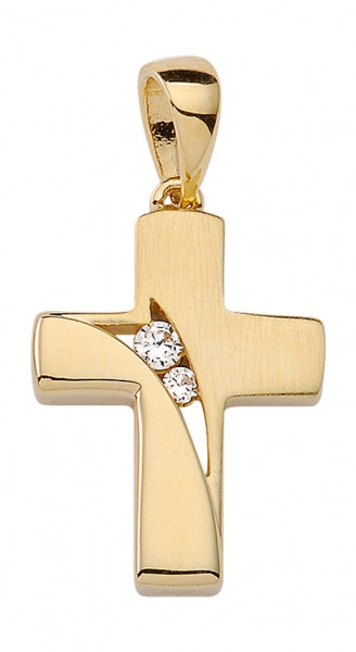 Anh?nger Kreuz Zirkonia 13x15mm 8Kt 333 GOLD