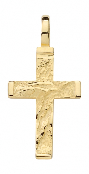Anh?nger Kreuz 12x19mm geh?mmert 8Kt 333 GOLD