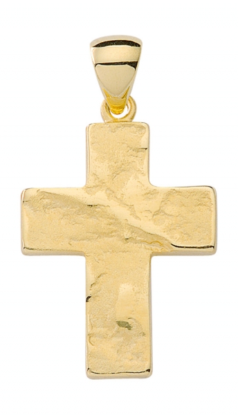 Anh?nger Kreuz geh?mmert 15x21mm 8Kt 333 GOLD