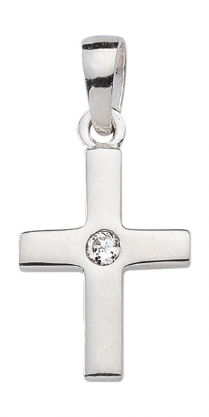 Anh?nger Kreuz Zirkonia 12x17mm Silber 925