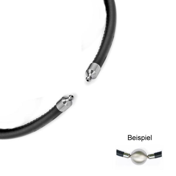 Ledercollier Kalbsleder schwarz 3mm f?r Wechselschliesse
