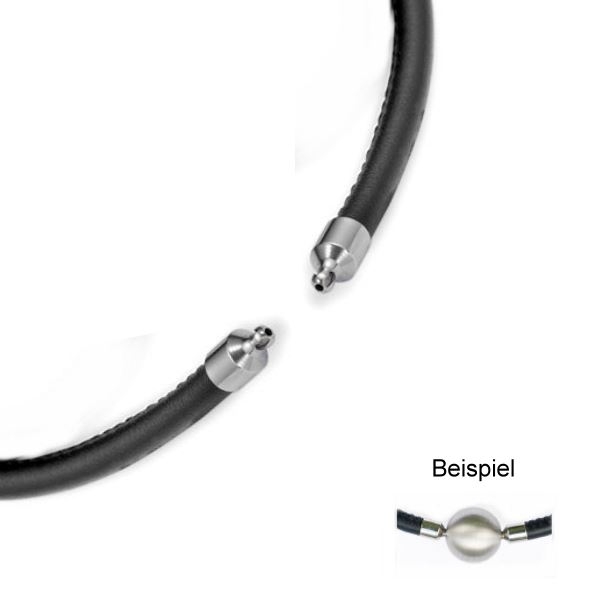Ledercollier Kalbsleder schwarz 5mm f?r Wechselschliesse