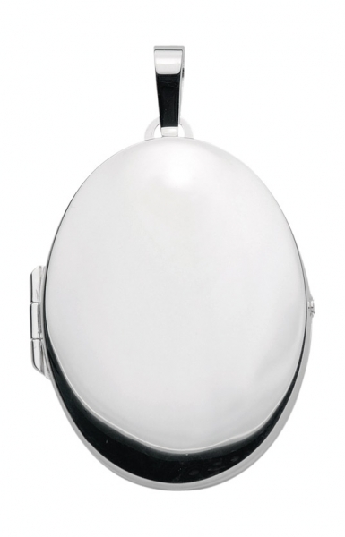 Anhänger Medaillon poliert oval 30x37mm Silber 925