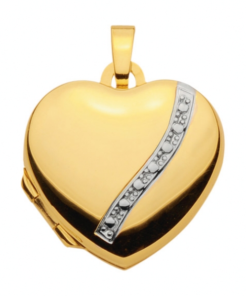 Medaillon Herz Muster 18x17mm 8Kt GOLD