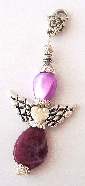 Anh?nger Charm Fl?gel Perle pink rose