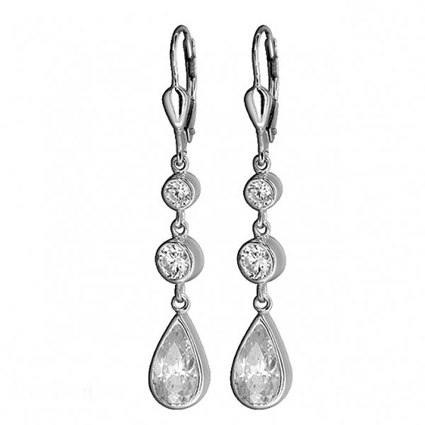Ohrh?nger Zirkonia Tropfen crystal 925 Silber
