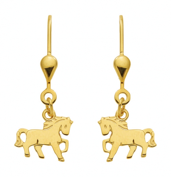 Ohrh?nger Brisur Pferd 8Kt 333 GOLD