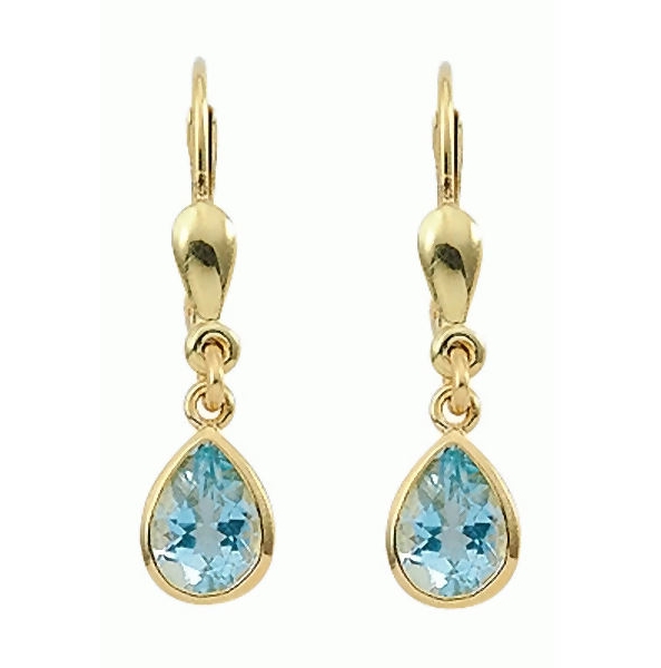 Ohrh?nger mit Brisur Aquamarin Tropfen 585 Gold