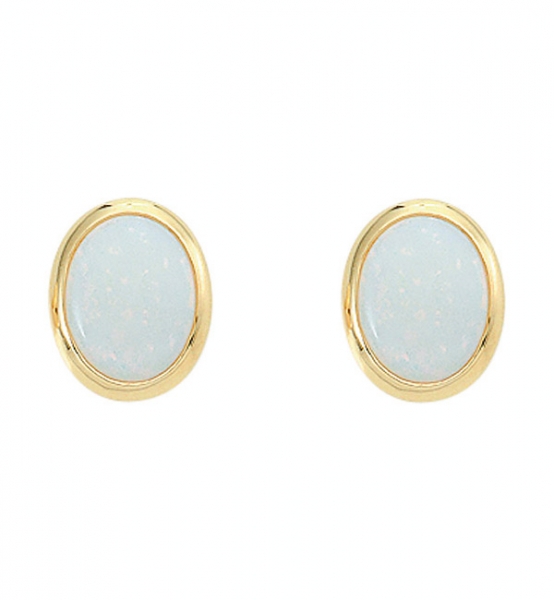 Ohrstecker Opal oval 585 Gold