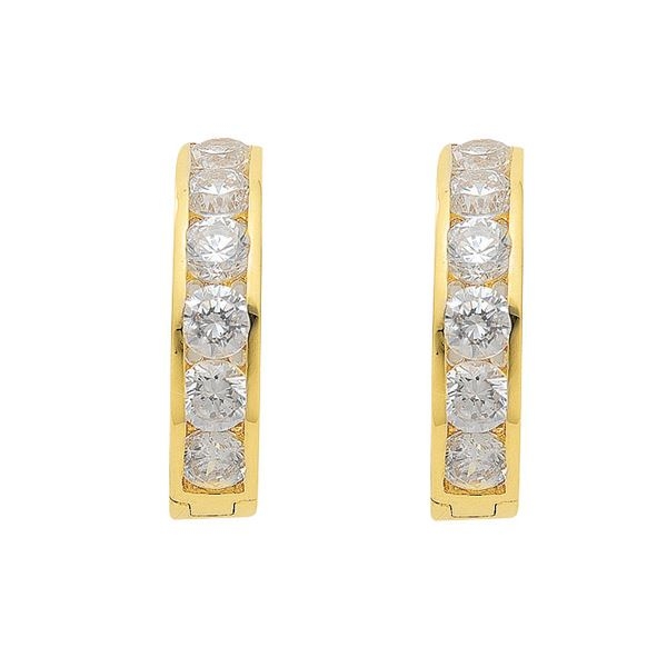 Creole Klappscharnier Zirkonia ?15,7mm 14Kt 585 GOLD