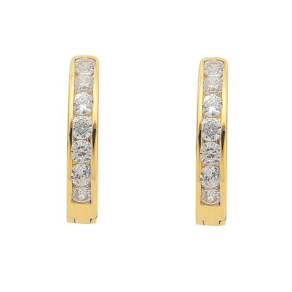 Creole Klappscharnier Zirkonia ?13,6mm 8Kt 333 GOLD