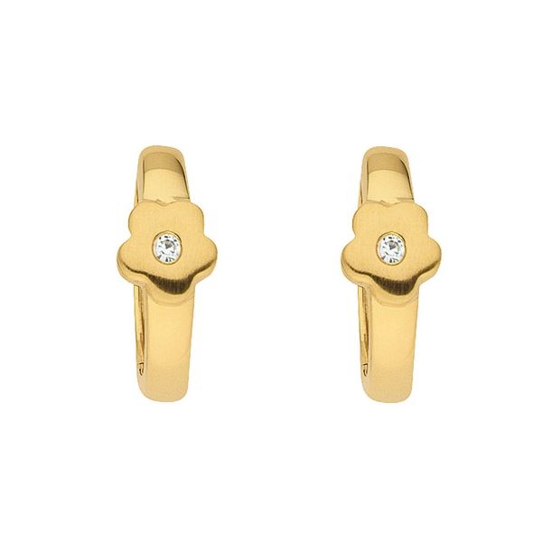 Creole Klappscharnier Bl?te Zirkonia ?14,5mm 8Kt 333 GOLD