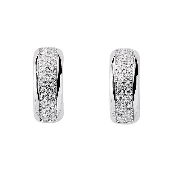 Creole Klappscharnier ?19,2mm Zirkonia klar Silber 925