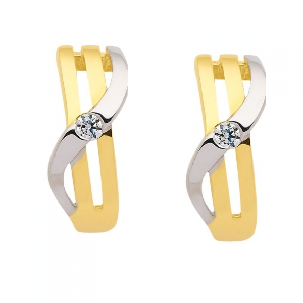 Creole bicolor Zirkonia 8Kt 333 GOLD