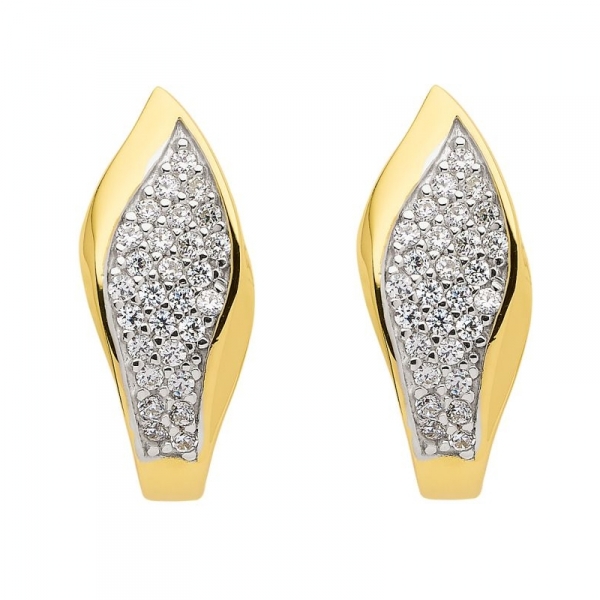 Creole bicolor Zirkonia 8Kt 333 GOLD