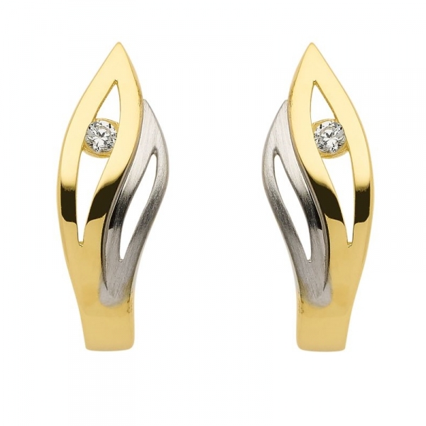 Creole bicolor Zirkonia 8Kt 333 GOLD