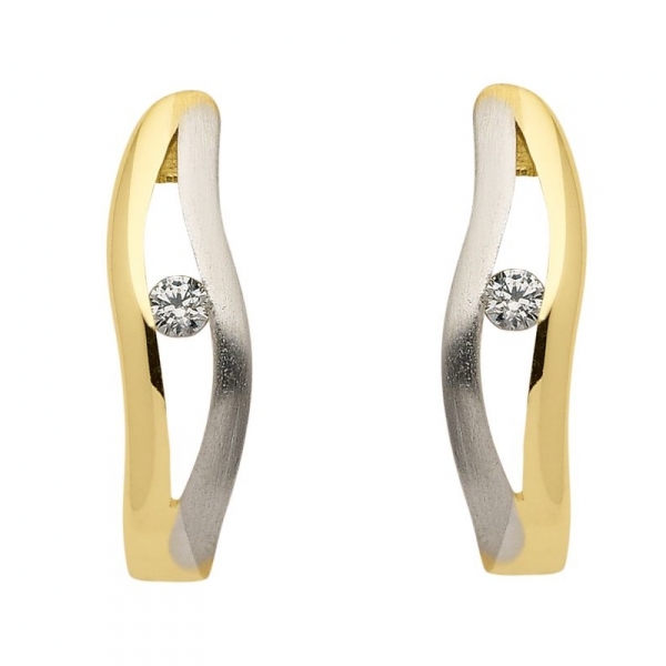 Creole bicolor Zirkonia 8Kt 333 GOLD