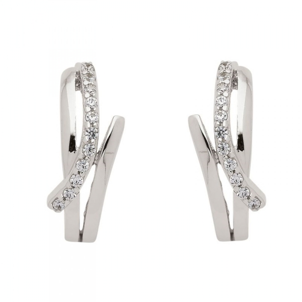 Creole Zirkonia 8Kt 333 WEISSGOLD