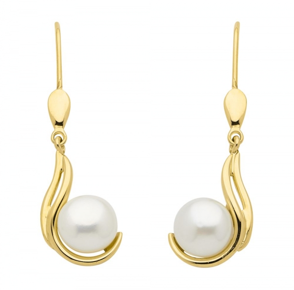Brisur Ohrh?nger S??wasserperle 8Kt 333 GOLD
