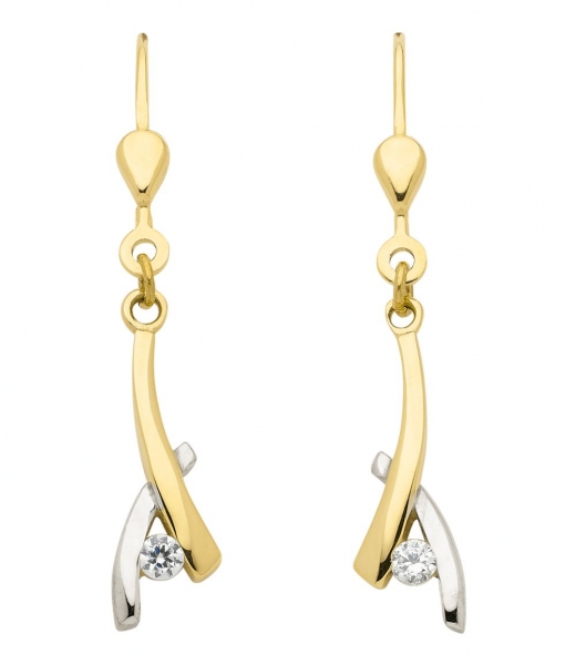 Brisur Ohrh?nger Zirkonia 8Kt 333 GOLD