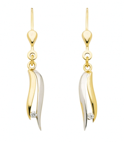 Brisur Ohrh?nger Zirkonia 8Kt 333 GOLD