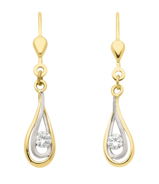 Brisur Ohrh?nger Zirkonia 8Kt 333 GOLD