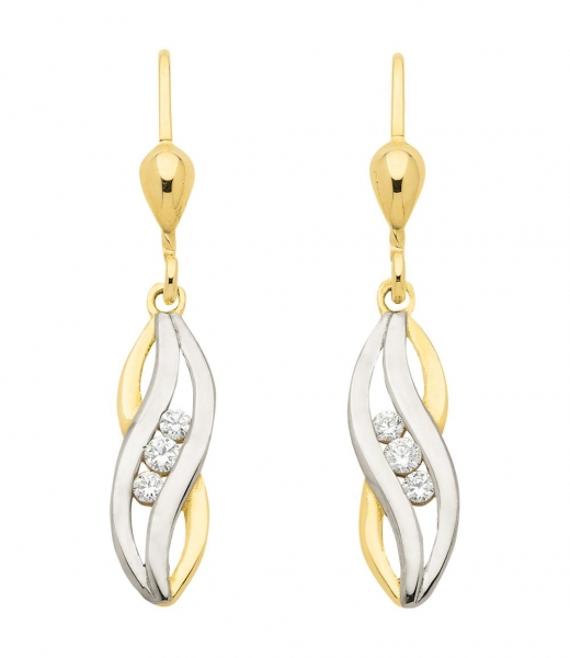 Brisur Ohrh?nger Zirkonia 8Kt 333 GOLD