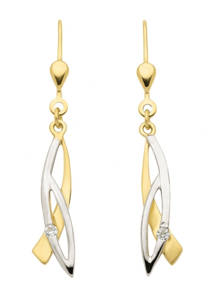 Brisur Ohrh?nger Zirkonia 8Kt 333 GOLD