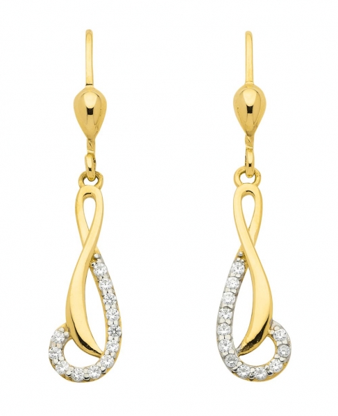 Brisur Ohrh?nger Zirkonia 8Kt 333 GOLD