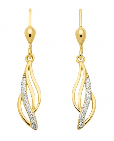 Brisur Ohrh?nger Zirkonia 8Kt 333 GOLD