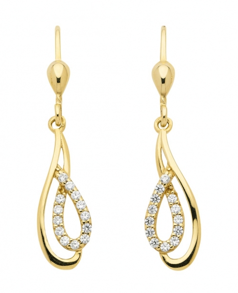 Brisur Ohrh?nger Zirkonia 8Kt 333 GOLD