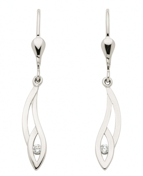 Brisur Ohrh?nger Zirkonia 8Kt 333 WEISSGOLD