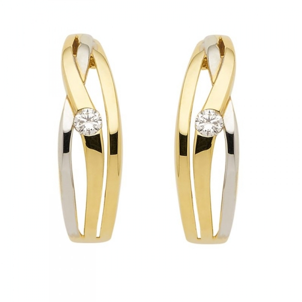 Creole bicolor Zirkonia 8Kt 333 GOLD