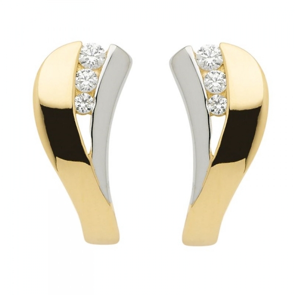 Creole bicolor Zirkonia 8Kt 333 GOLD