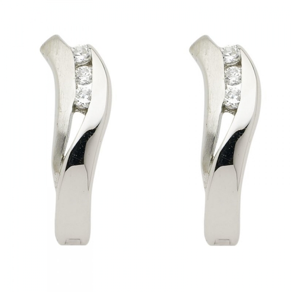 Creole Zirkonia 8Kt 333 WEISSGOLD