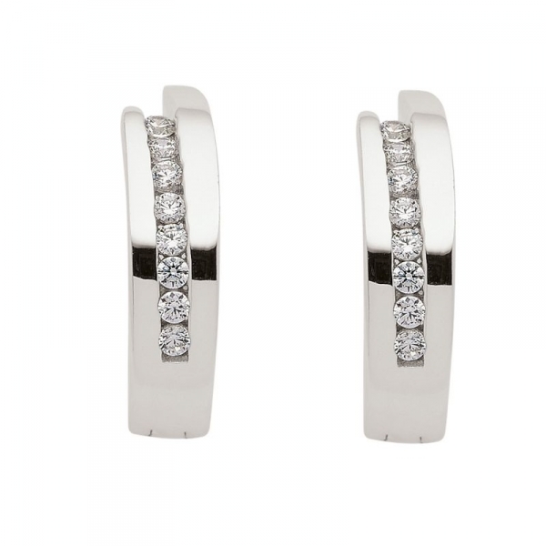 Creole Zirkonia 8Kt 333 WEISSGOLD