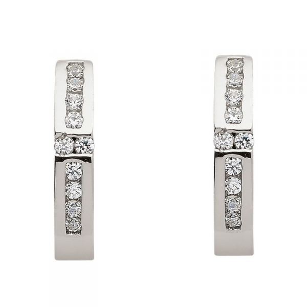 Creole Zirkonia 8Kt 333 WEISSGOLD