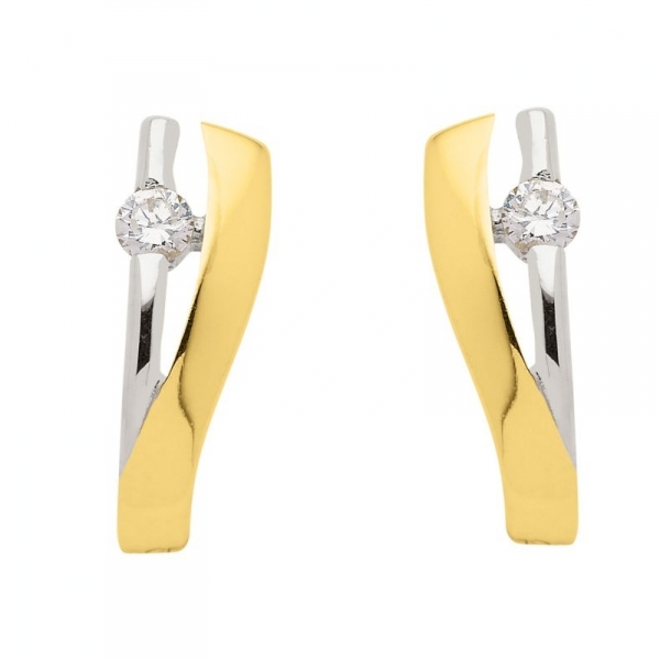 Creole bicolor Zirkonia 8Kt 333 GOLD