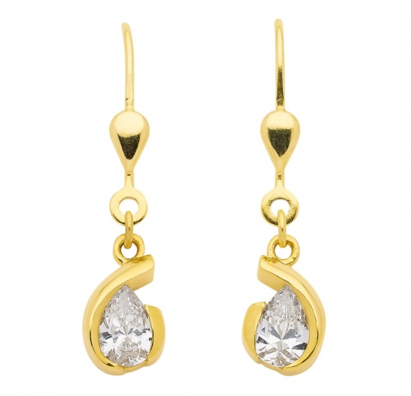 Brisur Ohrh?nger Zirkonia 8Kt 333 GOLD